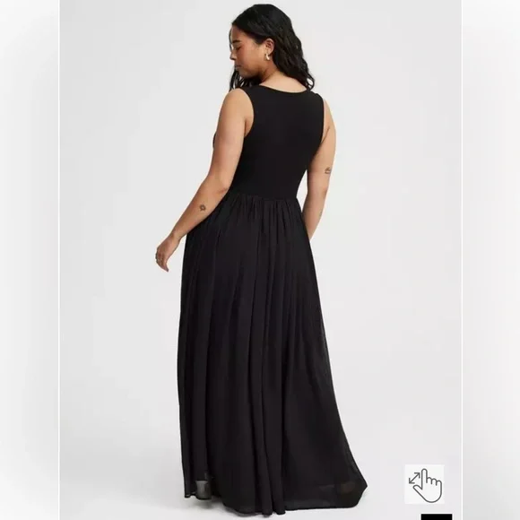 Torrid Textured Chiffon Floor Dress - Picture 2 of 11